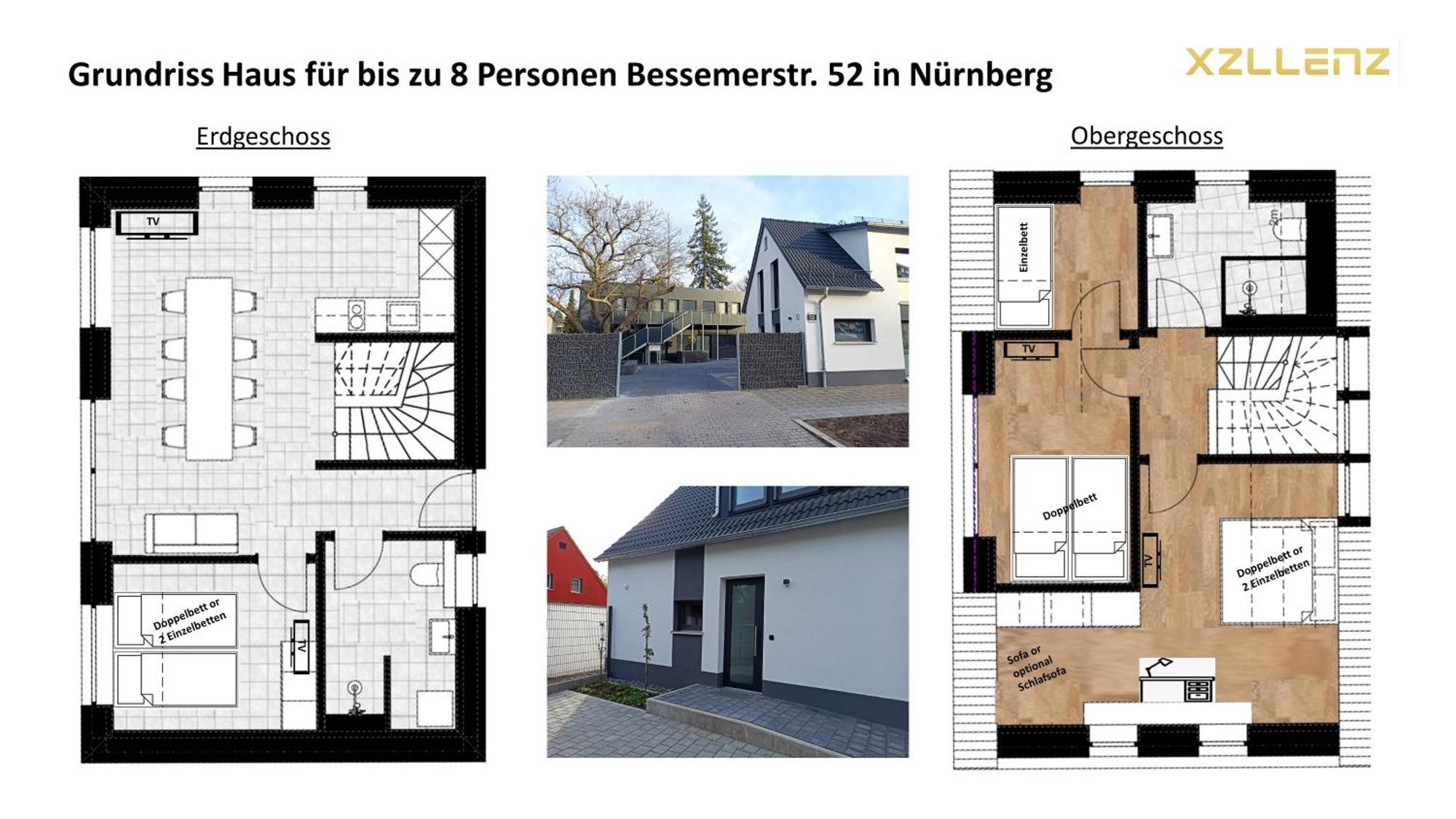 Xzllenz - 4 Schlafzimmer, Zentral, Parken, U-Bahn, 2 Baeder, 4 Smart-Tv, Optional Einzelbett Nürnberg Exteriör bild